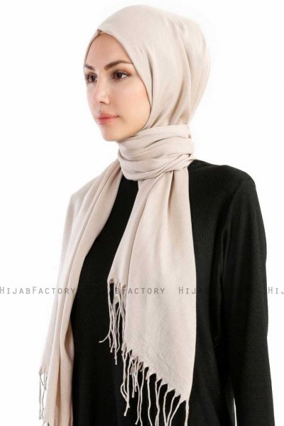 Selin Ljus Taupe Pashmina Hijab Sjal Özsoy 160282-2