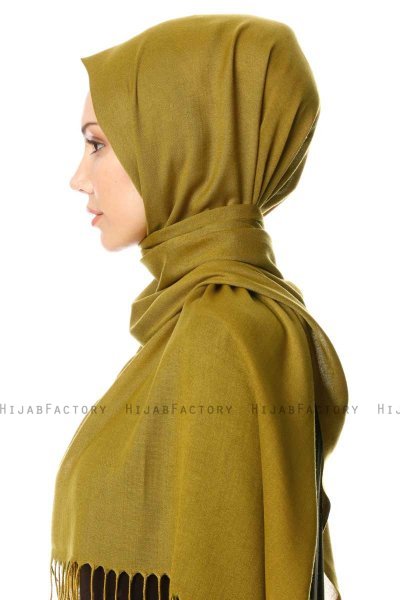 Selin - Hijab Pashmina Olive Verte - Özsoy