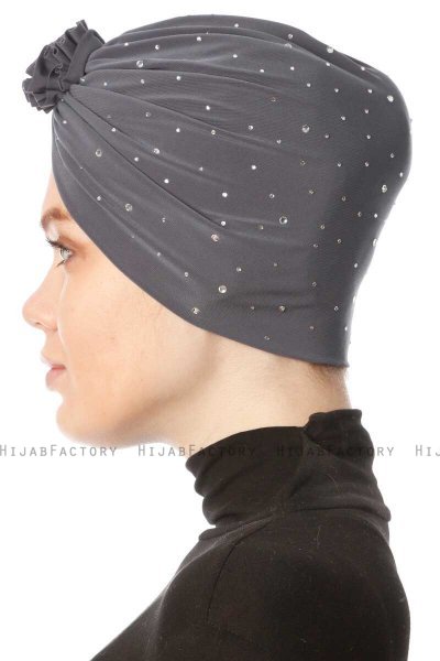 Shereen - Turban Crepe Chiffon Anthracite - Sehr-i Sal