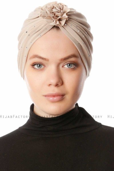 Shereen - Turban Crepe Chiffon Beige - Sehr-i Sal