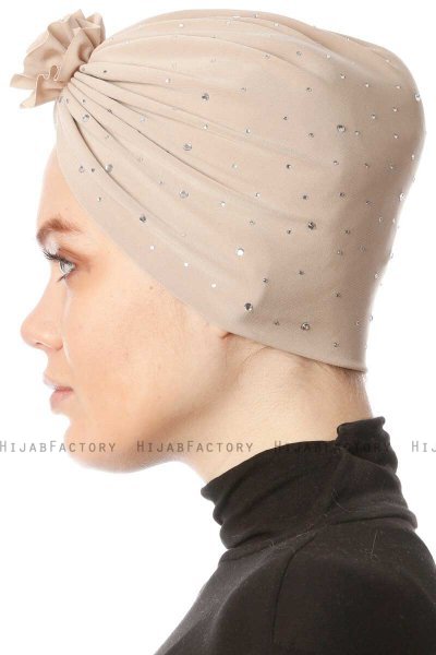 Shereen - Turban Crepe Chiffon Beige - Sehr-i Sal
