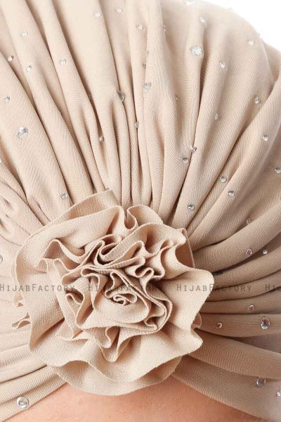 Shereen - Turban Crepe Chiffon Beige - Sehr-i Sal