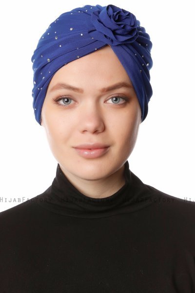 Shereen - Turban Crepe Chiffon Bleu - Sehr-i Sal