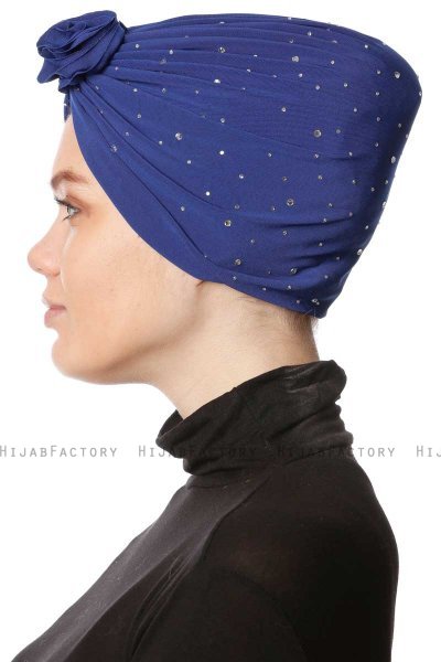 Shereen - Turban Crepe Chiffon Bleu - Sehr-i Sal