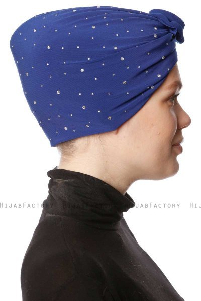 Shereen - Turban Crepe Chiffon Bleu - Sehr-i Sal