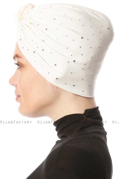 Shereen - Turban Crepe Chiffon Crème - Sehr-i Sal