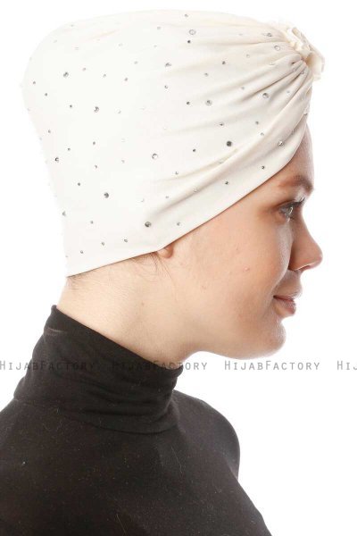 Shereen - Turban Crepe Chiffon Crème - Sehr-i Sal