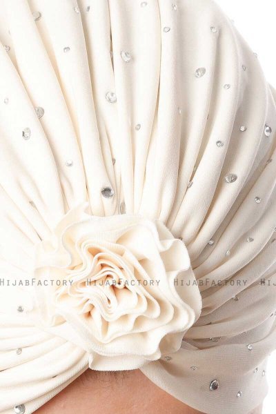 Shereen - Turban Crepe Chiffon Crème - Sehr-i Sal