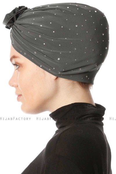 Shereen - Turban Crepe Chiffon Kaki - Sehr-i Sal