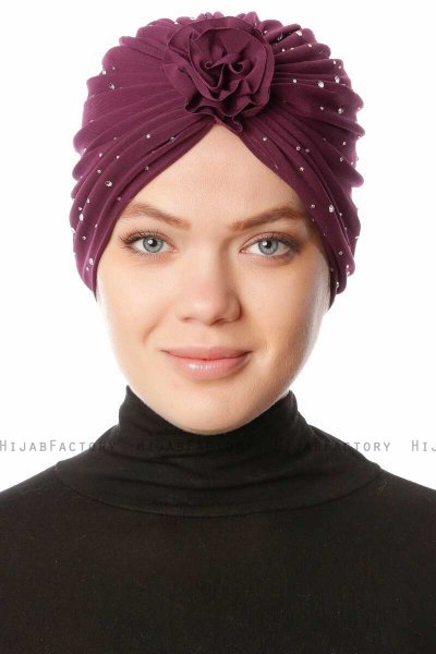Shereen - Turban Crepe Chiffon Violet - Sehr-i Sal