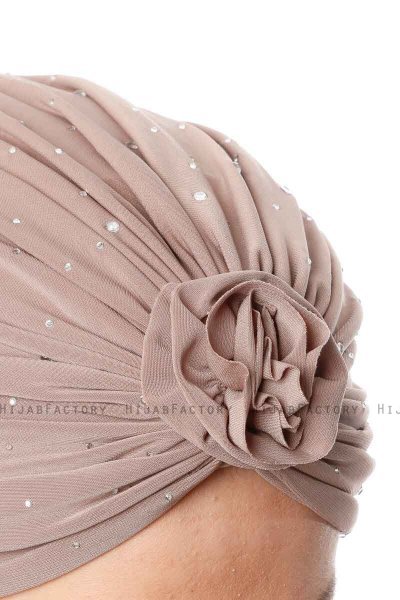 Shereen - Turban Crepe Chiffon Taupe Clair - Sehr-i Sal