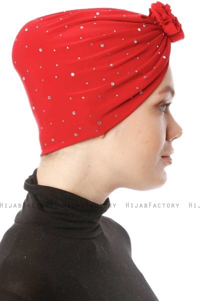 Shereen - Turban Crepe Chiffon Rouge - Sehr-i Sal