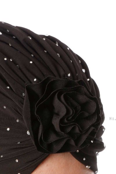 Shereen - Turban Crepe Chiffon Noir - Sehr-i Sal