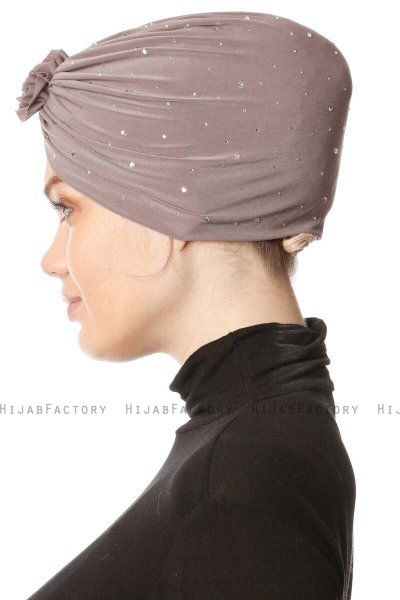 Shereen - Turban Crepe Chiffon Taupe - Sehr-i Sal