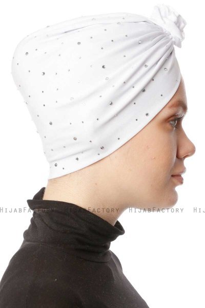 Shereen - Turban Crepe Chiffon Blanc - Sehr-i Sal