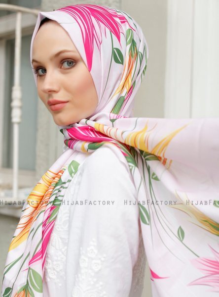 Yumna - Hijab à Motifs Vieux Rose