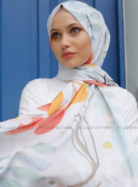 Yumna - Hijab à Motifs Blanc