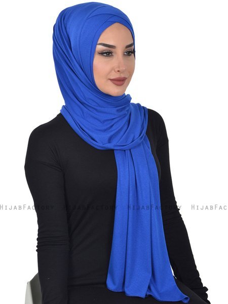 Sofia - Hijab Coton Pratique Bleu