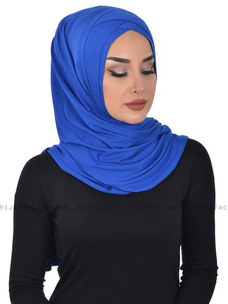 Sofia - Hijab Coton Pratique Bleu