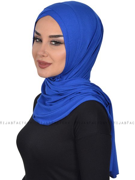 Sofia - Hijab Coton Pratique Bleu