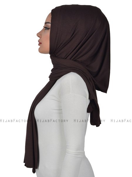 Sofia - Hijab Coton Pratique Marron