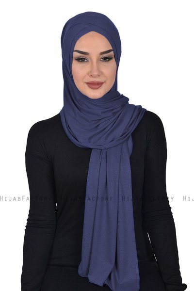 Sofia - Hijab Coton Pratique Bleu Marin