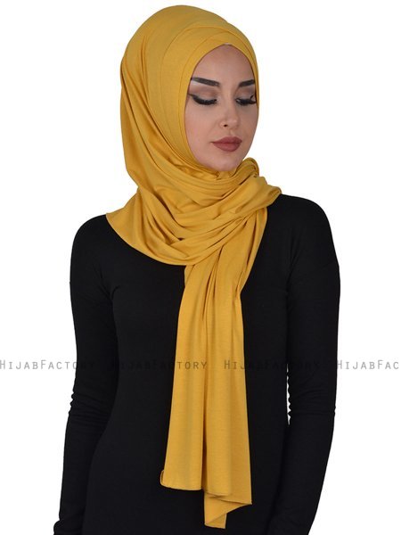 Sofia - Hijab Coton Pratique Moutarde