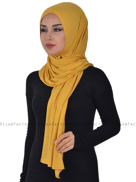Sofia - Hijab Coton Pratique Moutarde