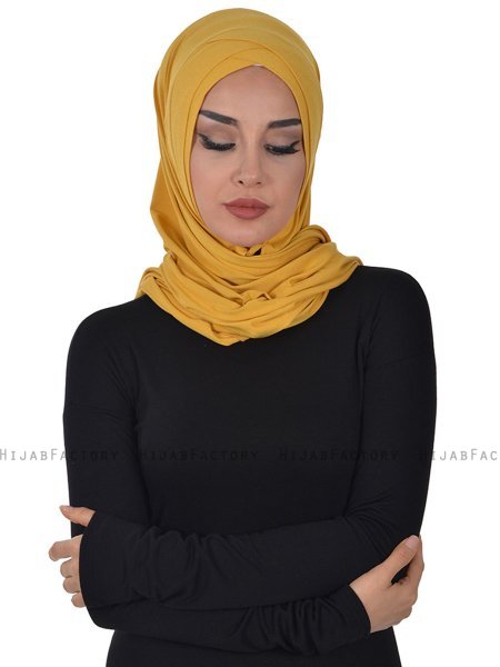 Sofia - Hijab Coton Pratique Moutarde