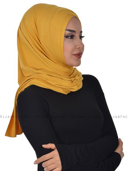 Sofia - Hijab Coton Pratique Moutarde