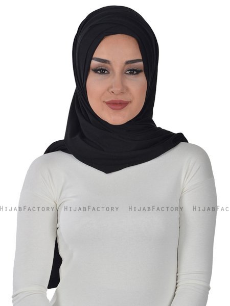 Sofia - Hijab Coton Pratique Noir