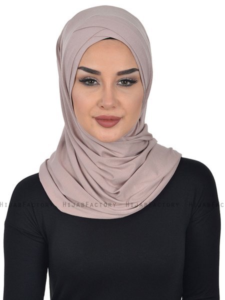 Sofia - Hijab Coton Pratique Taupe