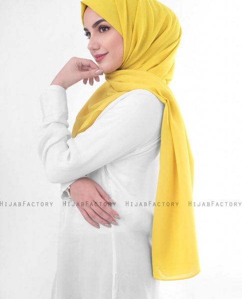 Sulphur Guld Georgette Hijab 5XA44b