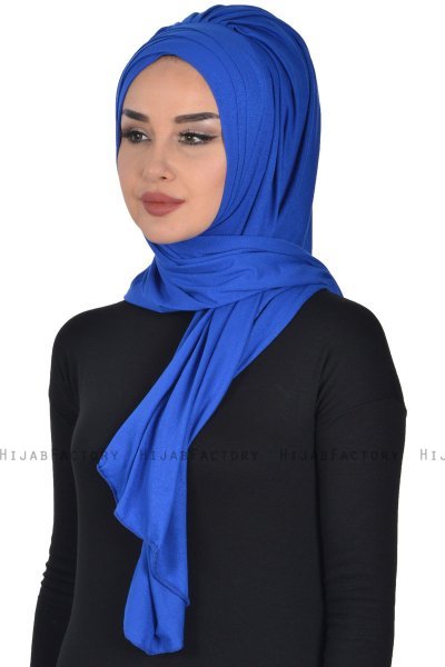 Tamara - Hijab Coton Pratique Bleu