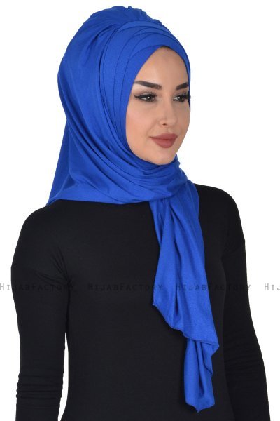Tamara - Hijab Coton Pratique Bleu
