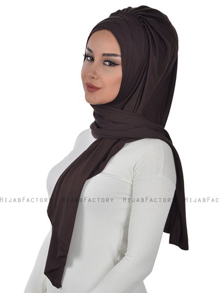 Tamara - Hijab Coton Pratique Marron