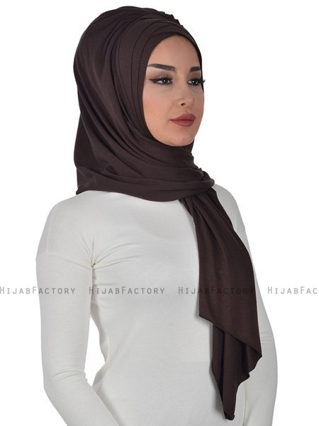 Tamara - Hijab Coton Pratique Marron