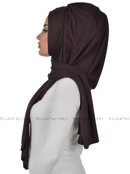 Tamara - Hijab Coton Pratique Marron