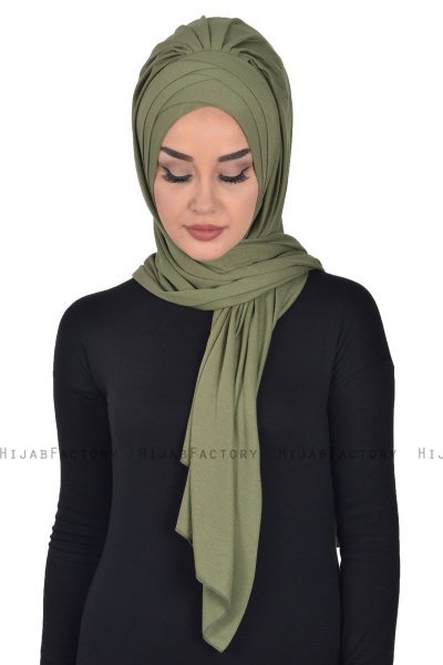 Tamara - Hijab Coton Pratique Kaki