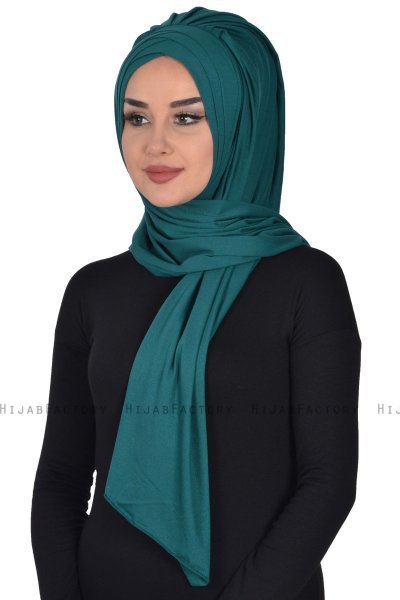 Tamara - Hijab Coton Pratique Vert Foncé
