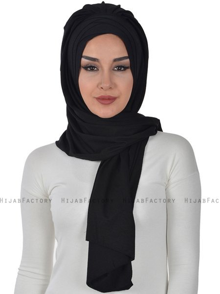 Tamara - Hijab Coton Pratique Noir