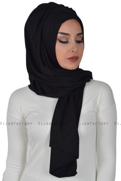 Tamara - Hijab Coton Pratique Noir