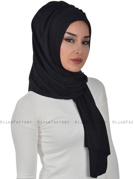 Tamara - Hijab Coton Pratique Noir