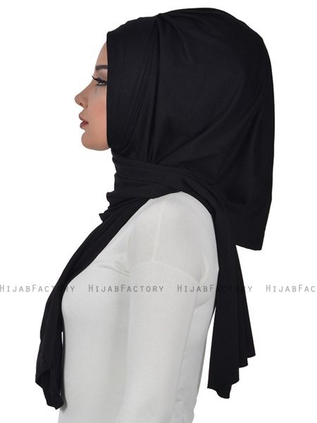Tamara - Hijab Coton Pratique Noir