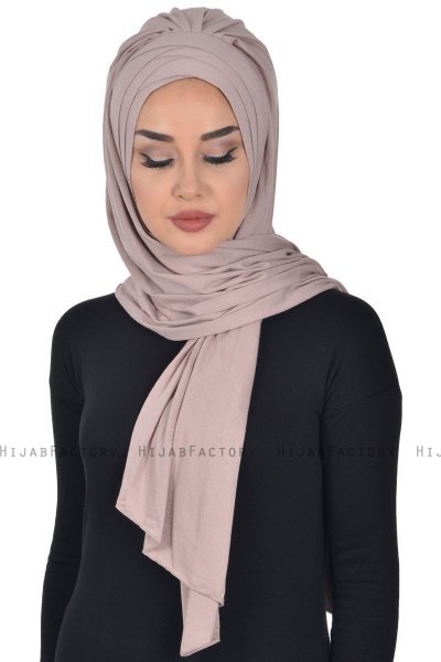 Tamara - Hijab Coton Pratique Taupe