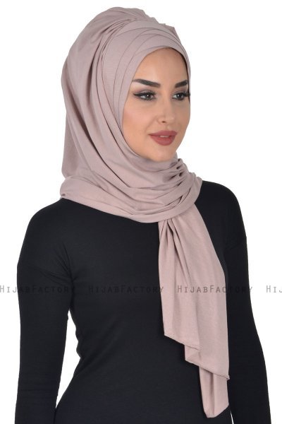Tamara - Hijab Coton Pratique Taupe