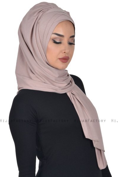 Tamara - Hijab Coton Pratique Taupe