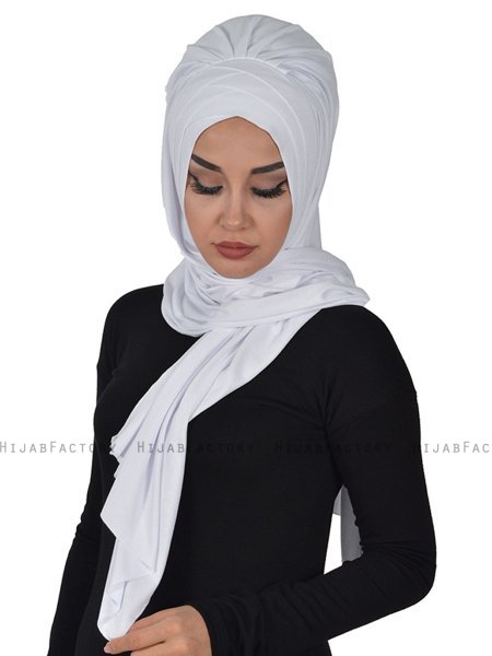Tamara - Hijab Coton Pratique Blanc
