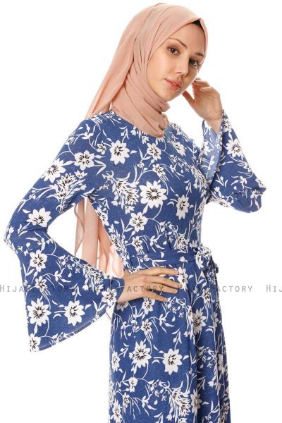 Turna - Robe A Fleurs Bleu