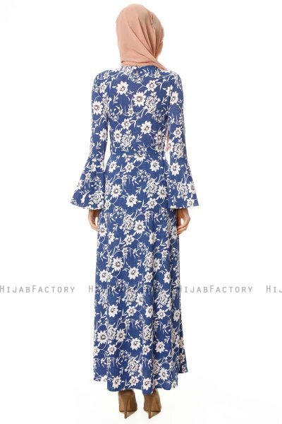 Turna - Robe A Fleurs Bleu
